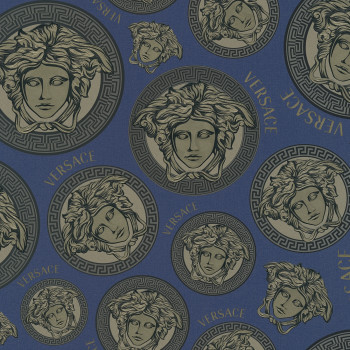VERSACE Wallpaper "Medusa-Kopf" royalblau 38611-3