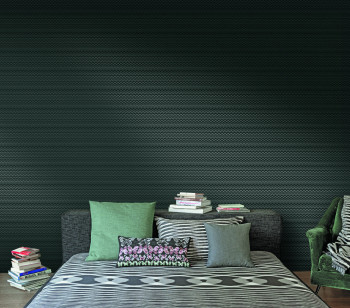 MISSONI Home Zig Zag Tapete Vlies grün blau