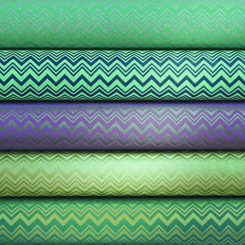 MISSONI Home Zig Zag Tapete Vlies grün blau