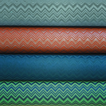 MISSONI Home Zig Zag Tapete Flock auf Vlies weiß silber