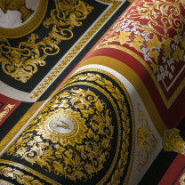 VERSACE Wallpaper "Barocco Mosaic" creme schwarz rot gold 38704-6