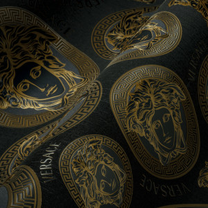 VERSACE Wallpaper "Medusa-Kopf" gold schwarz 38611-7
